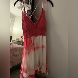 La miel beach dress, tye dye crochet dress